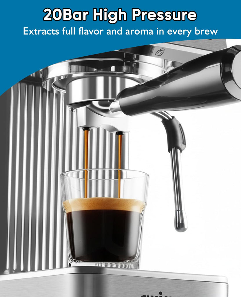 Espresso Machine with Powerful Steam Wand for Latte & Cappuccino