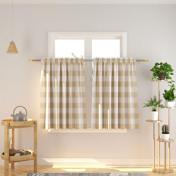 Buffalo Check Kitchen Tiers Plaid Gingham Rod Pocket Classic Cafe Country Farmhouse Kitchen Half