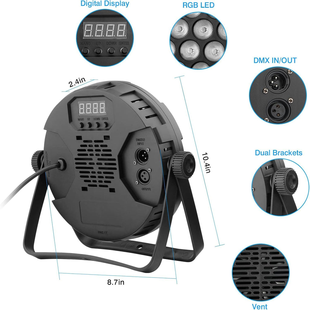90W 60LED Dimmable Stage Par Light by Remote & DMX Control - 5Pack