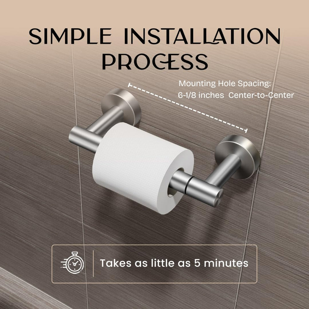 Day MoonTM Brushed Nickel Toilet Paper Holder Wall Mount, Modern Roll Holder