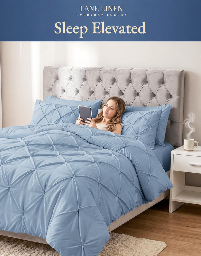 California King Comforter Set, 7 Pc Bed in a Bag - French Blue