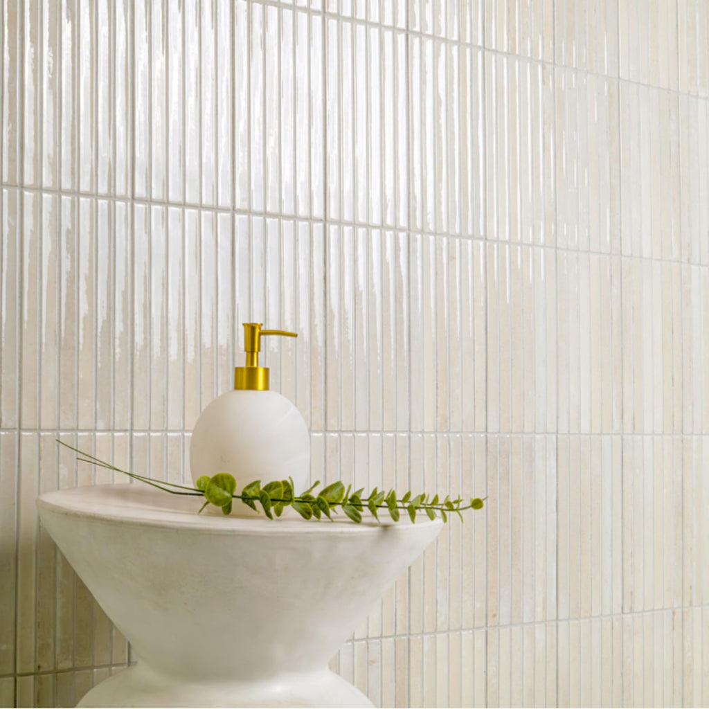 Vanilla Mist Ribbed Ceramic Wall Tile (1 Piece)