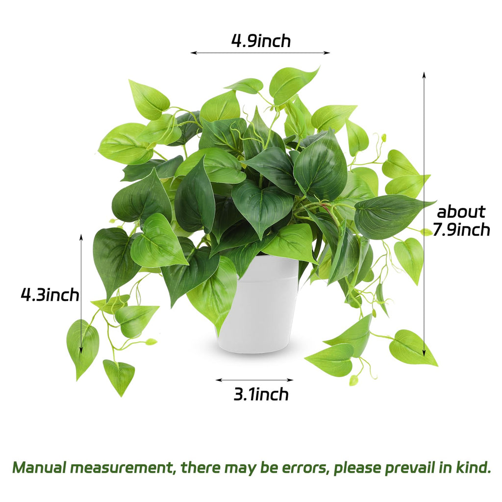 Artificial Plants Fake Pothos with Plastic Pot Artificial Potted Plant Bedroom Indoor Outdoor Decor 1 Pack