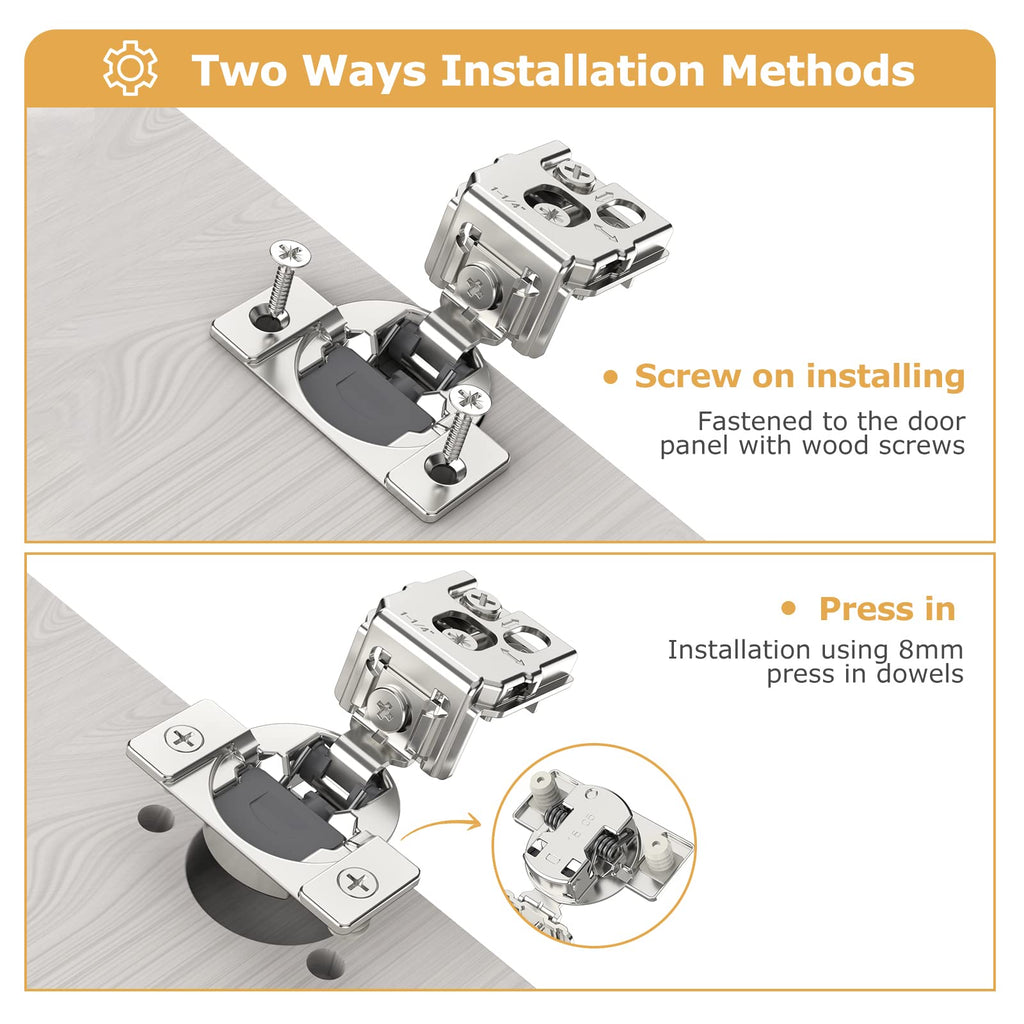 60 Pieces 3/4 inch Overlay Soft Close Cabinet Hinges