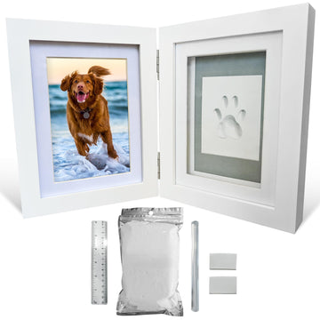 Paw Print Hinged Photo Frame with Clay Print Kit