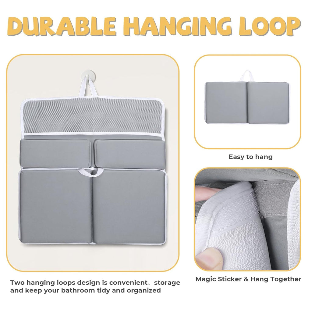 Bath Kneeler and Elbow Rest Pad Set, Quick Dry Baby Bath Kneeling Pad Thick Soft Non-Slip Baby Bathtub Mat for Baby