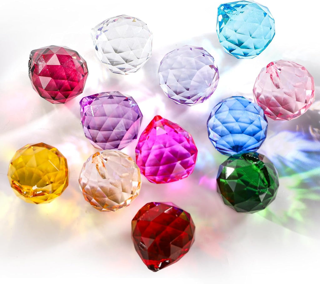 24 Pack Crystal Ball Prism 30mm/1.18" Decorative Ball - Suncatcher Rainbow Pendants Maker for Chandelier Window &