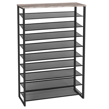 10-Tier Shoe Rack, 39.4" L Shoe Storage Organizer, Large Capacity Shoe Shelf for Closet, Front Door Entrance