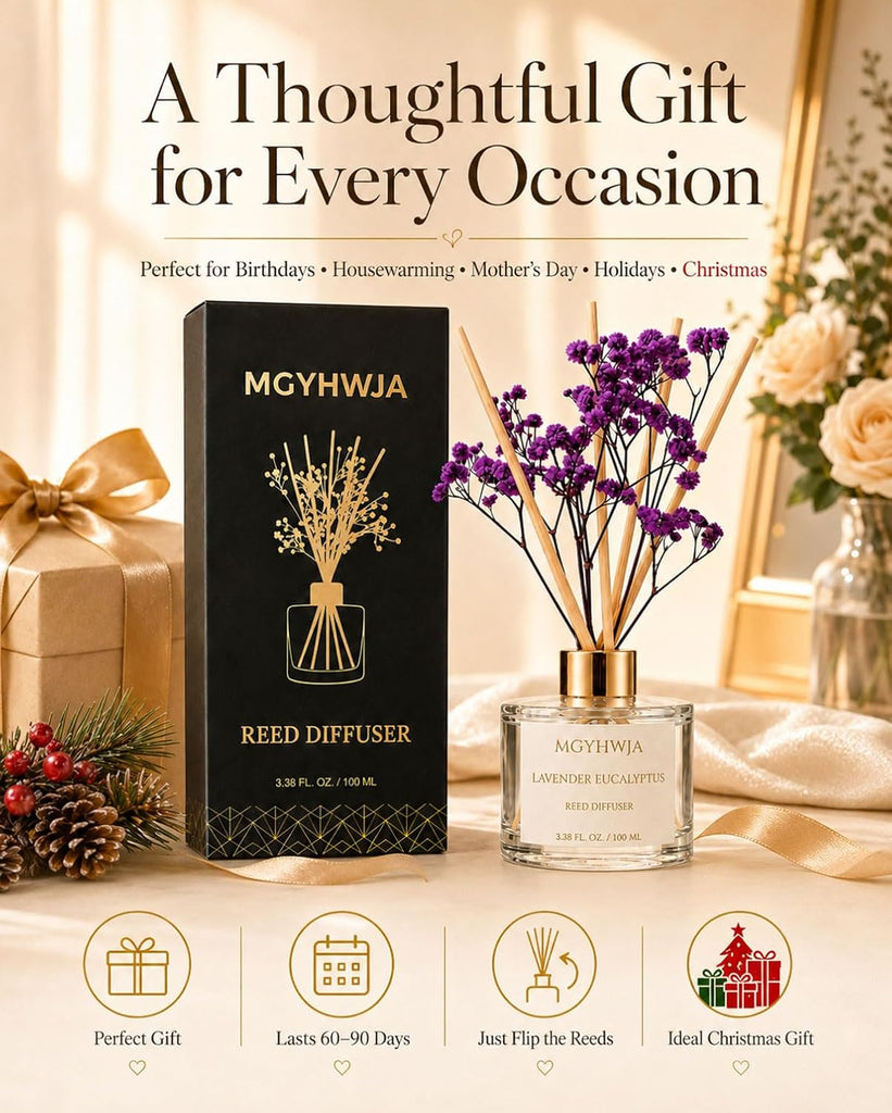 Reed Diffuser Set, 3.38 fl oz Lavender &Eucalyptus Scent Oil