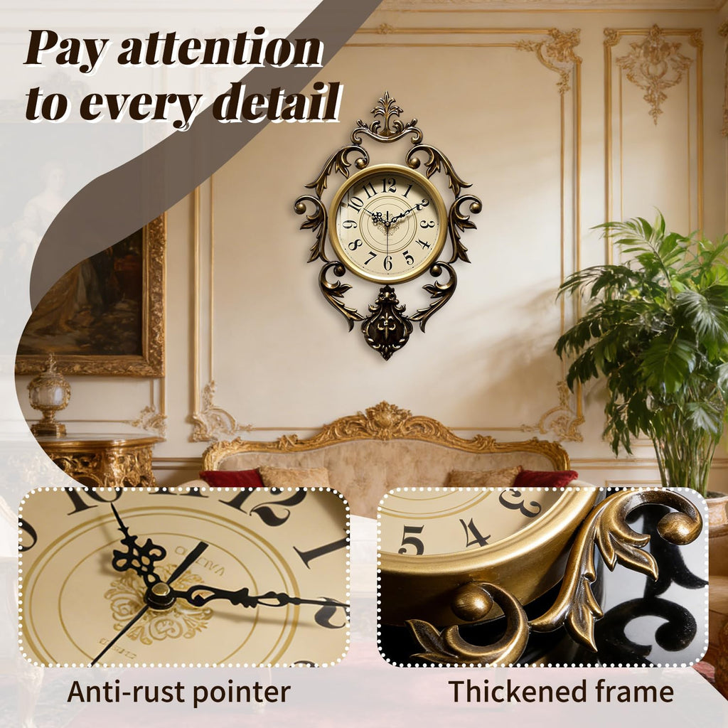 Vintage Retro Wall Clock 21" x 15"