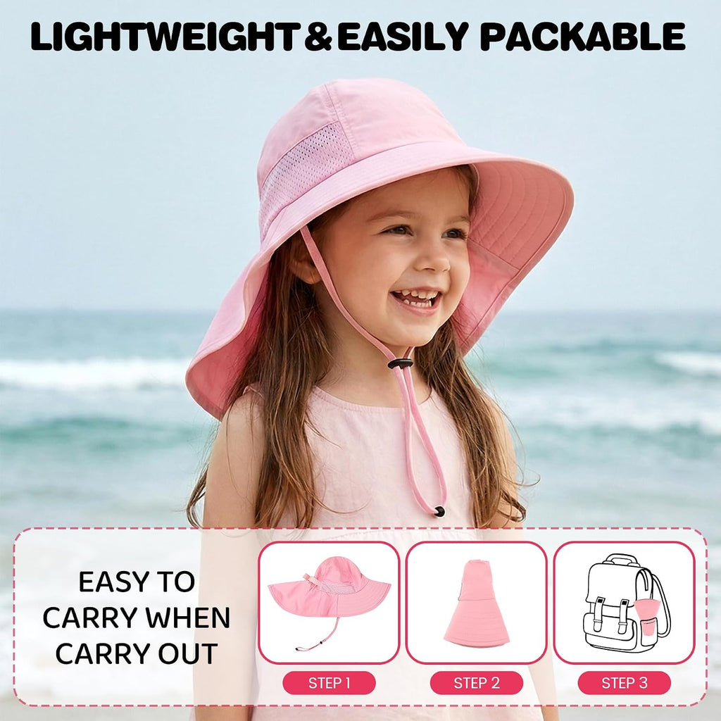 Baby Sun Hat with Neck Flap UPF 50+ for Toddler Sun Protection Beach Hat