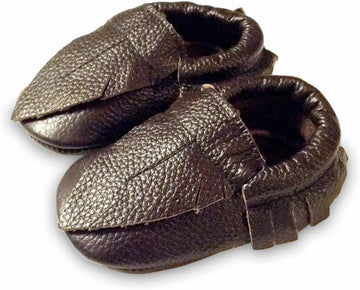 Genuine Leather Soft Sole Baby Moccasin Infant, Toddler (6-12months, Chocolate Feather)