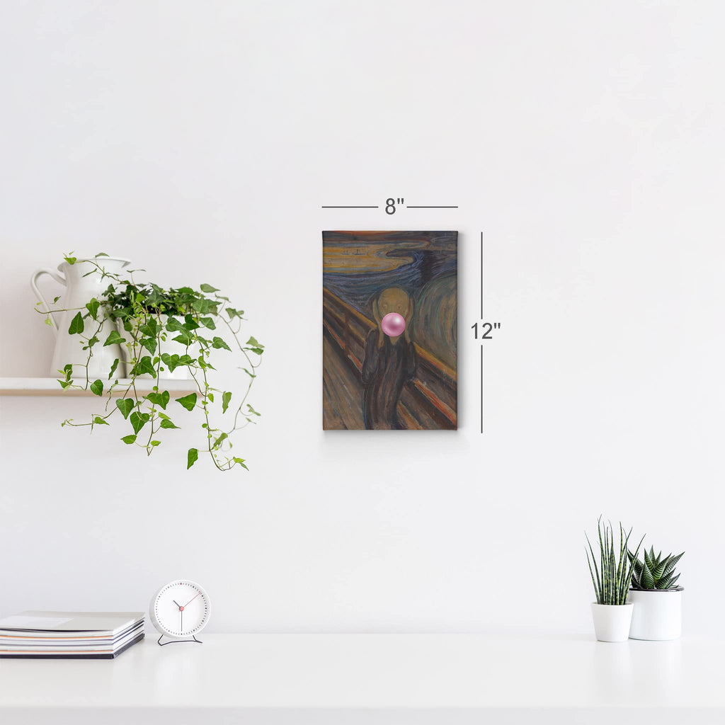 Edvard Munch's Masterpiece, The Scream Pink Bubble Gum Art CANVAS PRINT Modern Paintings Wall Art Classic Art Pop Art