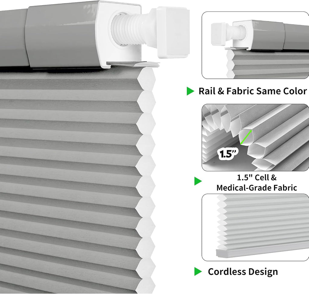 Dual Tension Rod Blinds No Tool No Drill Cellular Shades Windows