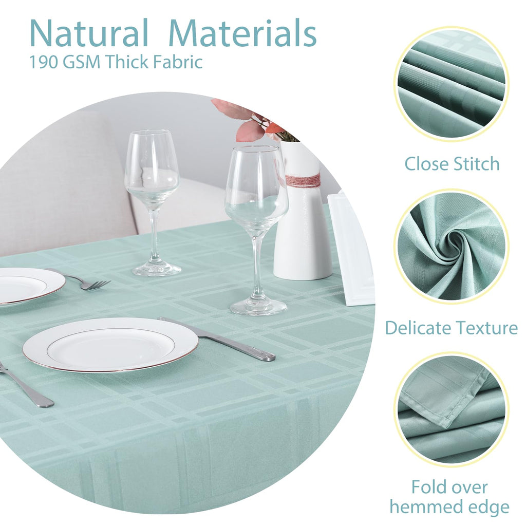 Soild Plaid Jacquard Spillproof Table Cloth Elegance Wrinkle Resistant