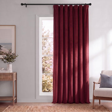 Signature Velvet Thermal Blackout Curtains 84 Inch Long (1 Panel) Rod Pocket Insulated Blackout Curtains Window