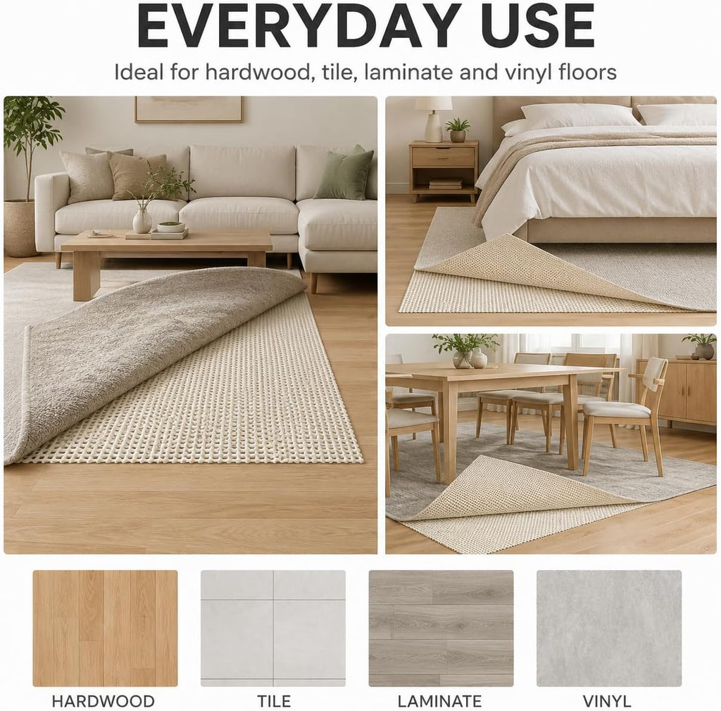 Non Slip Rug Pad 8x10 Feet for Hardwood Floors and Large Area Rugs