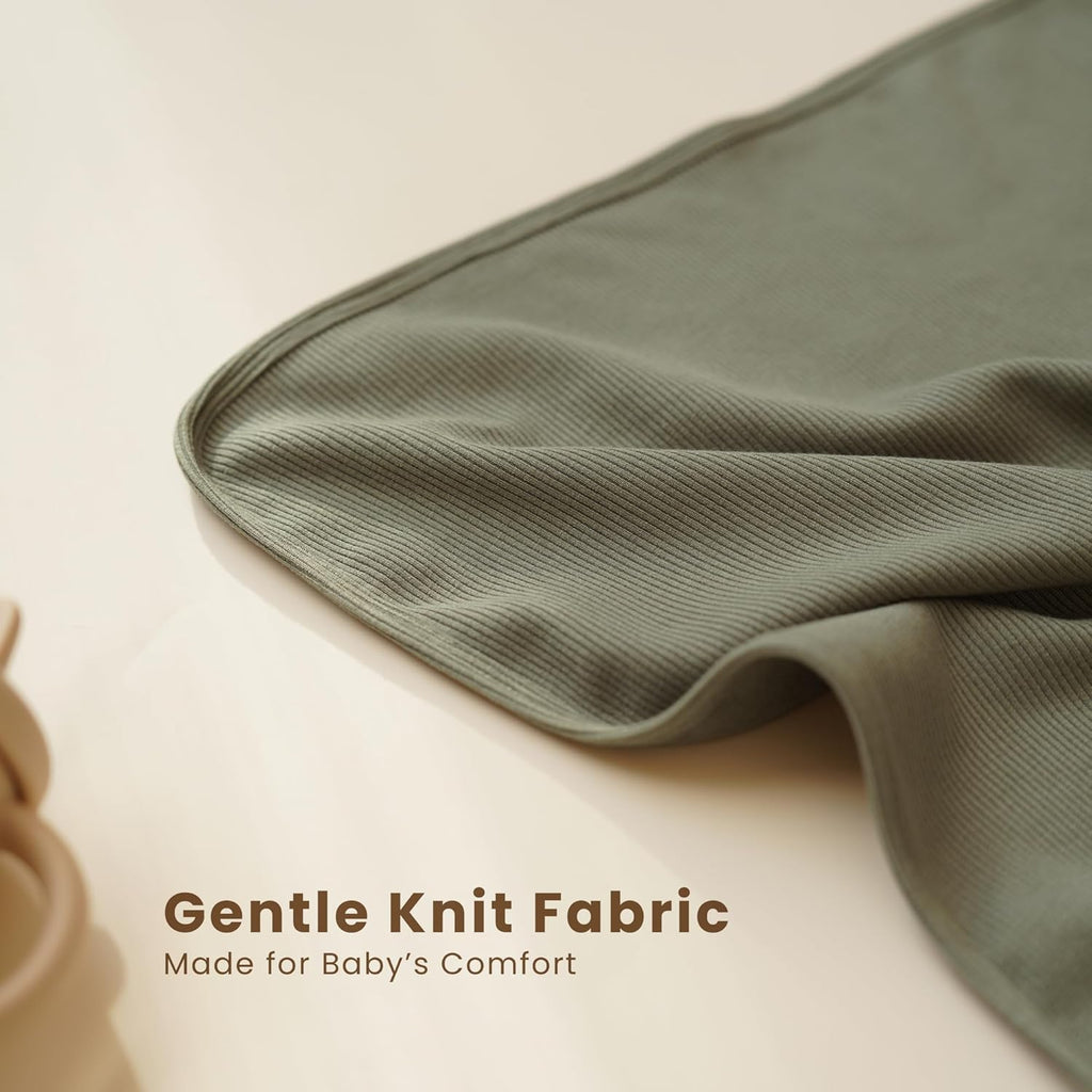 2 Pack Ribbed Knit Swaddle Blankets for Baby Boys & Girls, 33"x42"