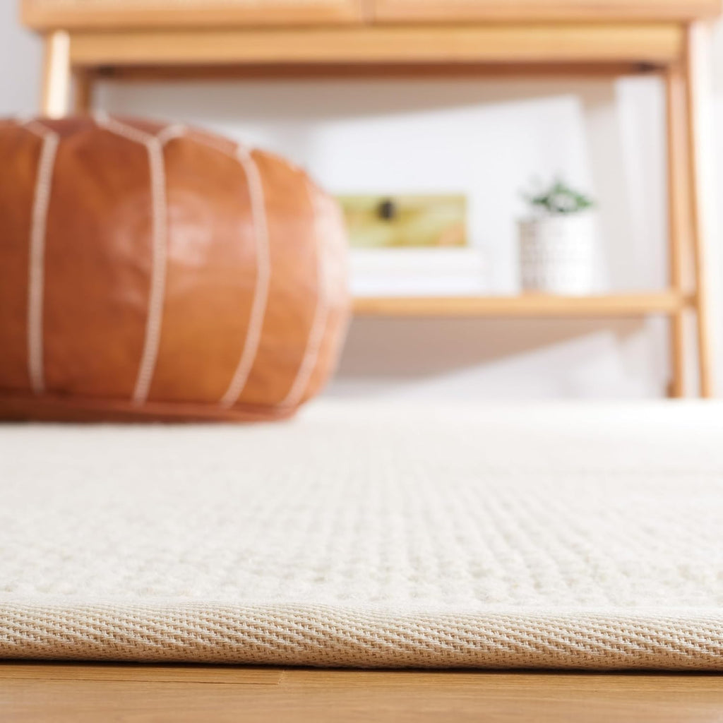 Natural Fiber Collection Accent Rug - 4' x 6', Ivory, Handmade Wool & Jute, Ideal for High Traffic Areas (NF487A)