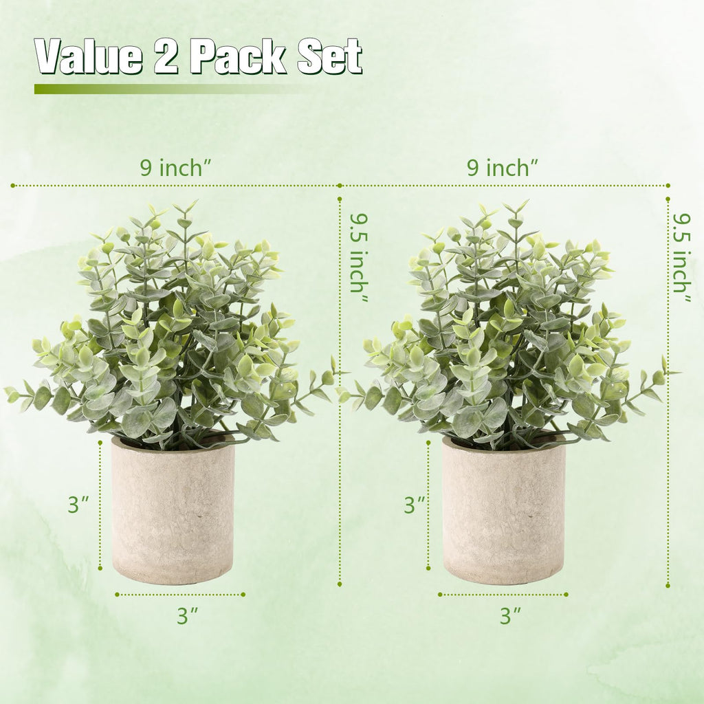 2 Pack 10" Small Fake Plants Small Plants Office Decor