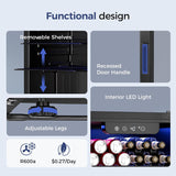 1.7 Cu.Ft Beverage Refrigerator Cooler - 68 Can Mini Fridge Glass Door for Drink