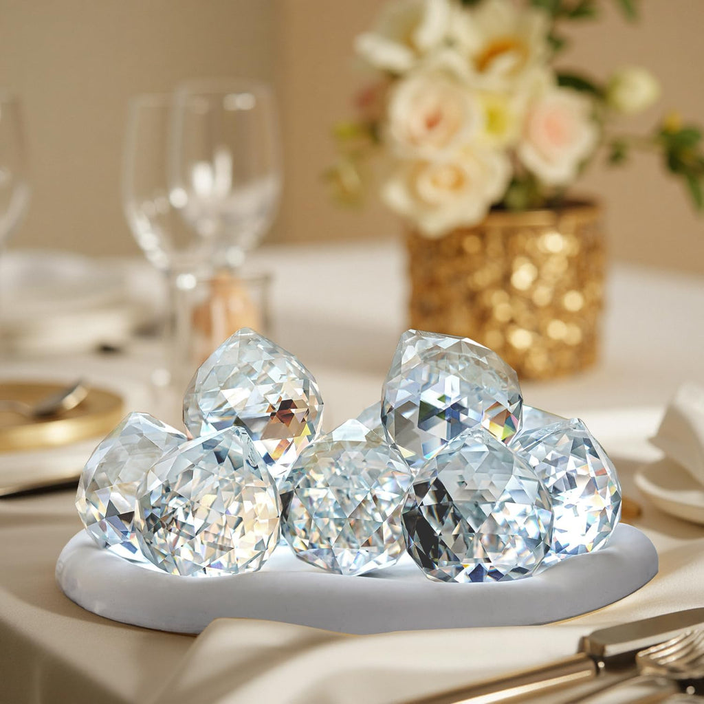 Crystal Prism 12PCS 1.2" Crystal Ball Prism K9 Glass Hanging Ornaments - Precision Faceted Cuts Brilliant Rainbow