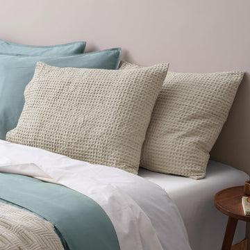 Ultra Soft Waffle Pillow Shams Standard Size 20"x26", Linen, No Insert