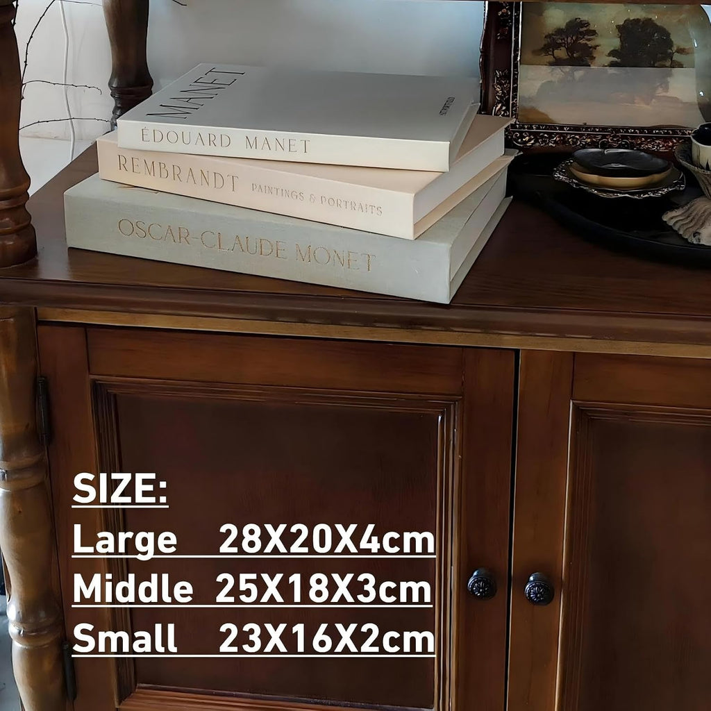 Decorative Books Decor - Set of 3 Fake Faux Books for Coffee Table Decor, Linen Fake Book for Decoration, Aesthetic