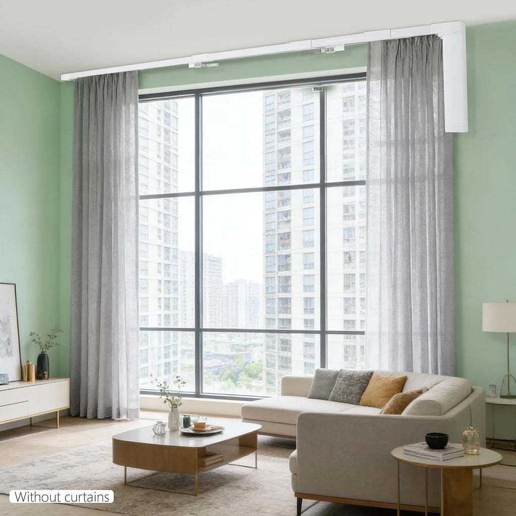 Headry Electric Curtain Track with Remote Control, Home Motorized Curtain Rail, Smart APP Adjustable Length 47-126