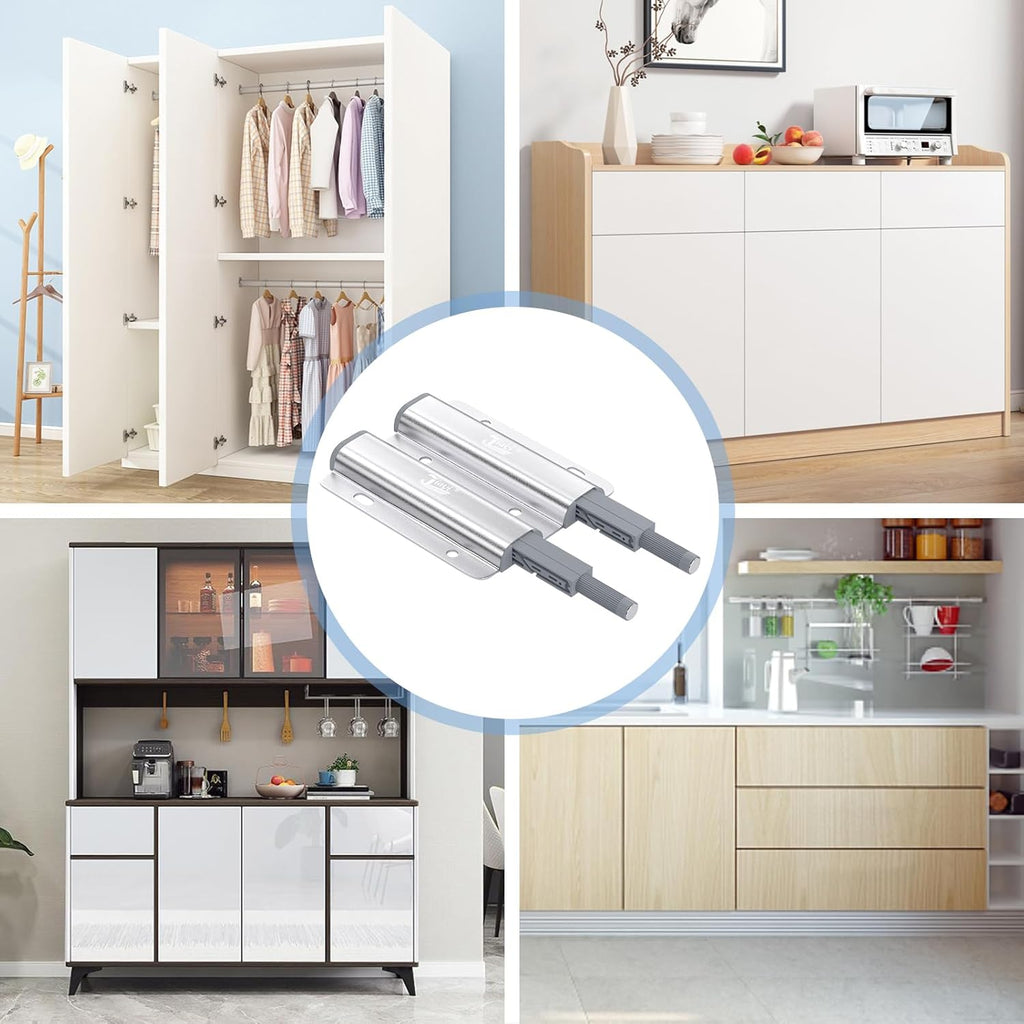 Magnetic Push Latch Heavy Duty Double Push to Open Door Latch Touch Latches Kitchen Door Push Release Latch for Drawer