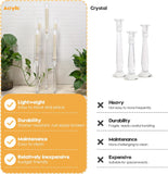 4 Set 5 Arms Acrylic Candelabra Centerpieces,Clear Candlesticks Holder with Acrylic Shade for Valentine's Day Dinner