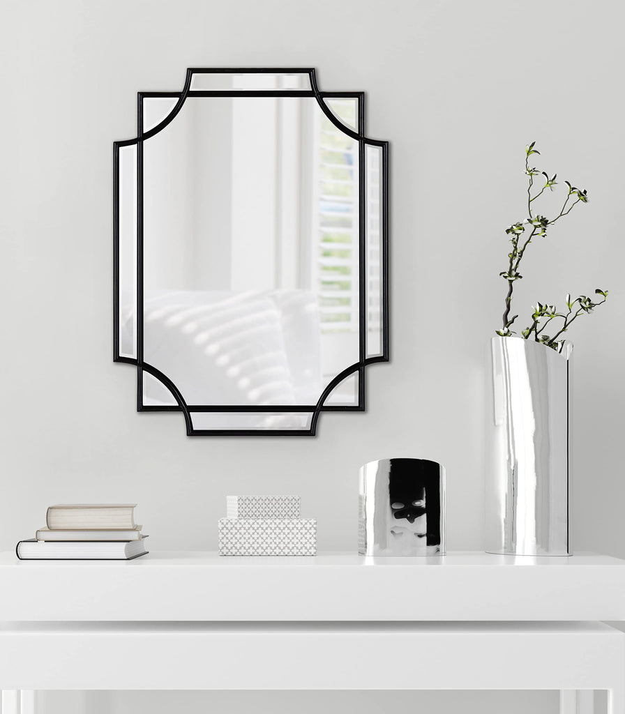Minuette Glam Wall Mirror, 18 x 24, Black, Boho-Chic Home Decor for Wall