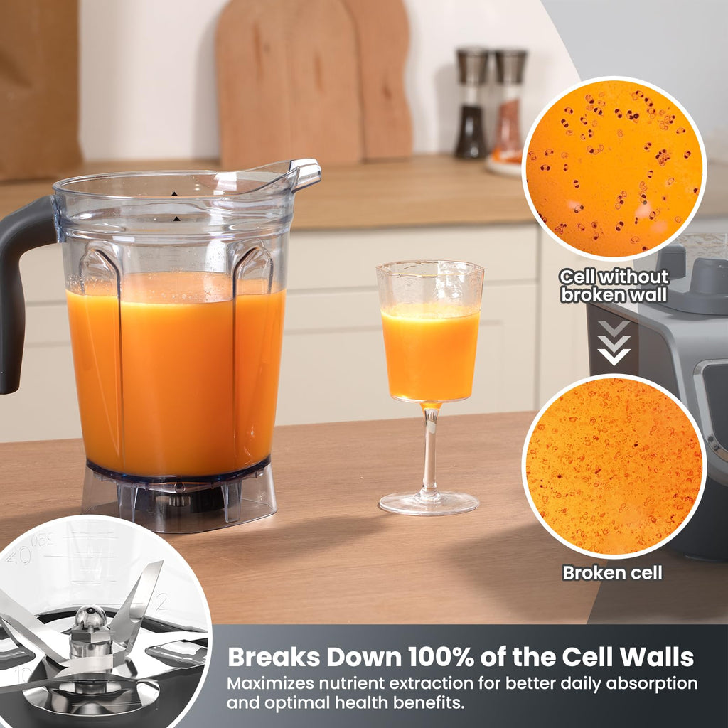 1500w Blender with Pre-set Blending Programs, 64oz Heavy Duty Profession-grade Blender for Smoothies, Soups, Dips
