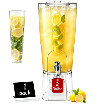 2 Gallon Drink Dispenser with Leak-Proof Spigot & Fruit Infuser