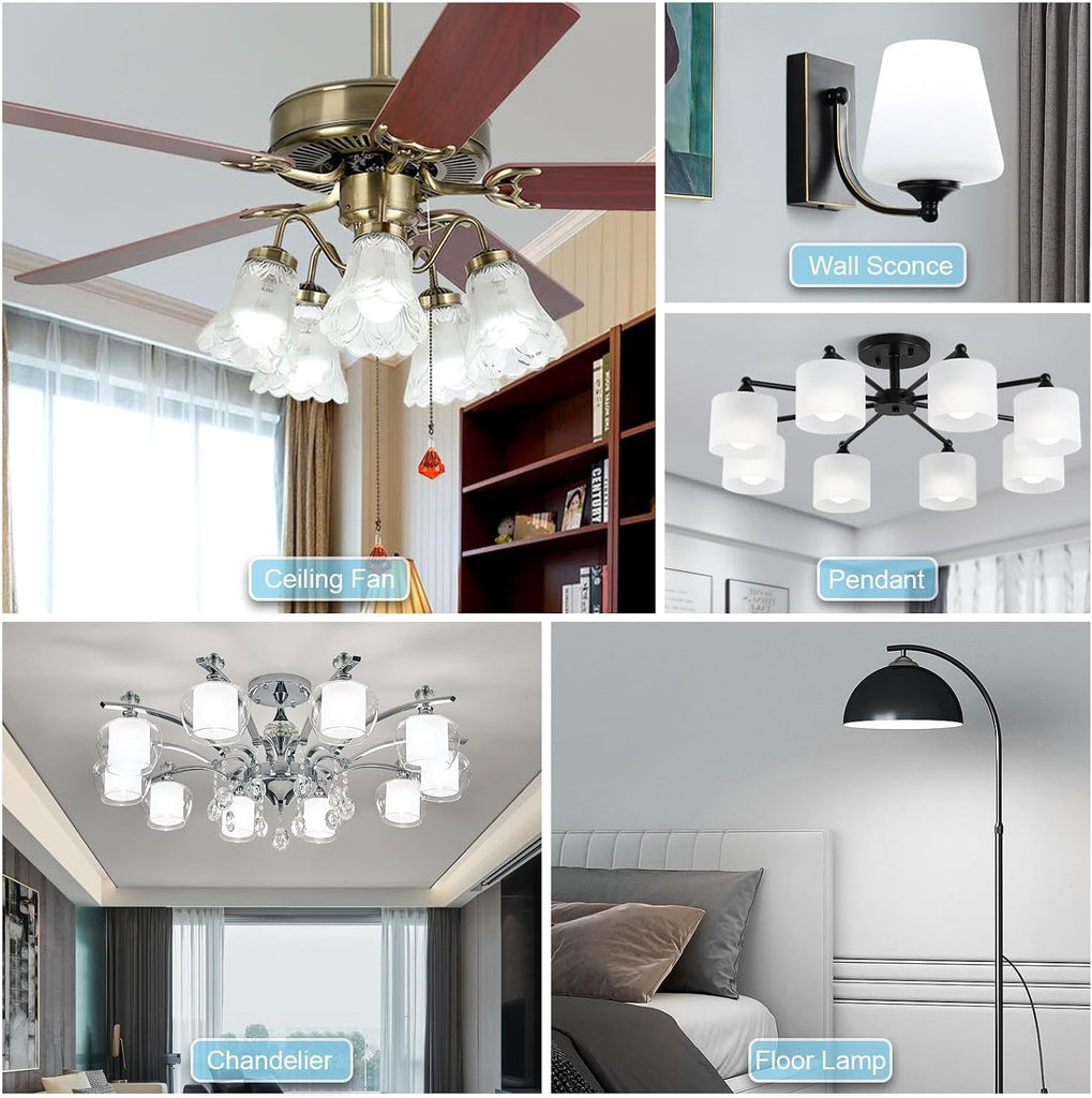 A15 LED E26 Ceiling Fan Light Bulbs 5000K Daylight 60W Equivalent