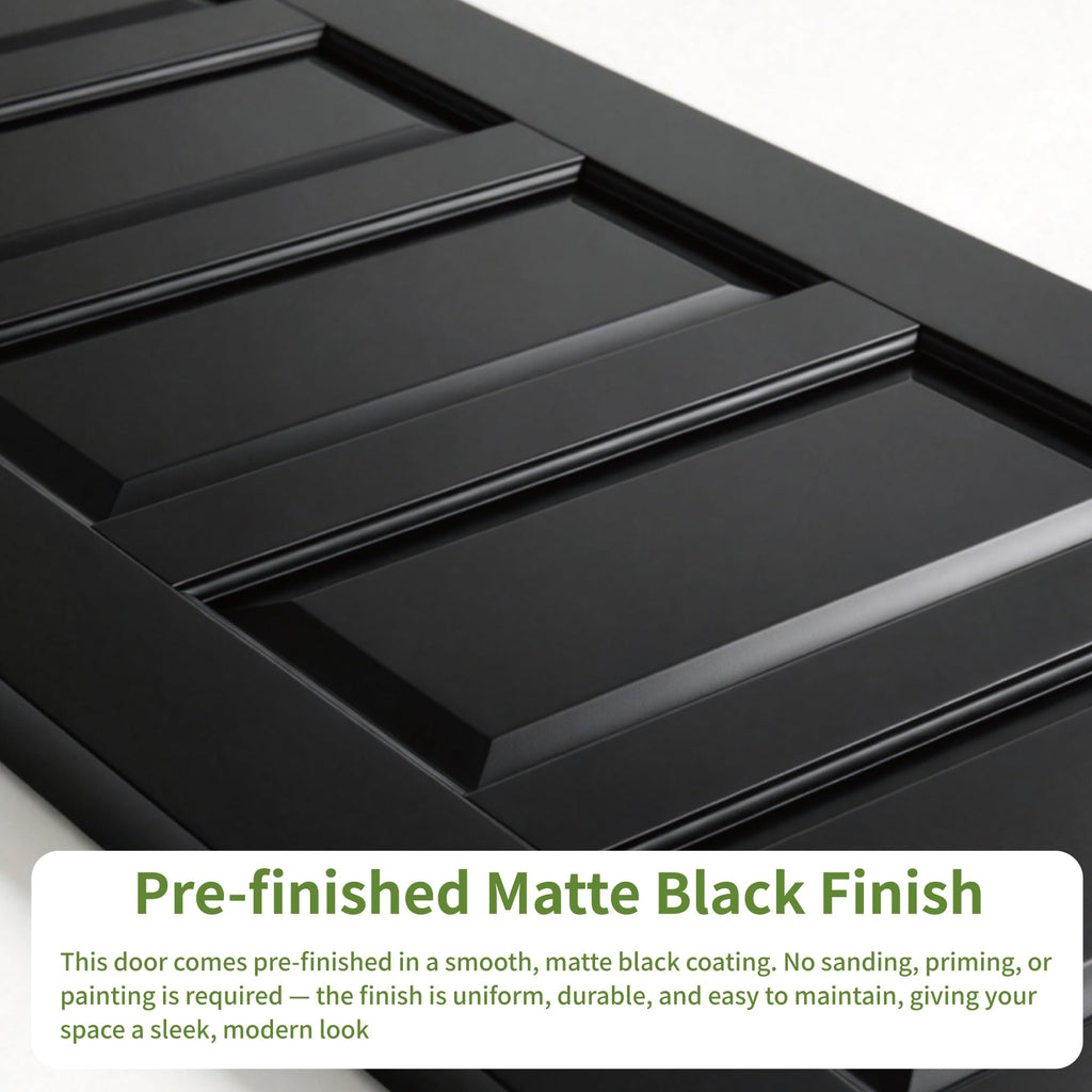 30"x 80"Solid Core Door Slab, 5-Panel Black Interior Bedroom Doors