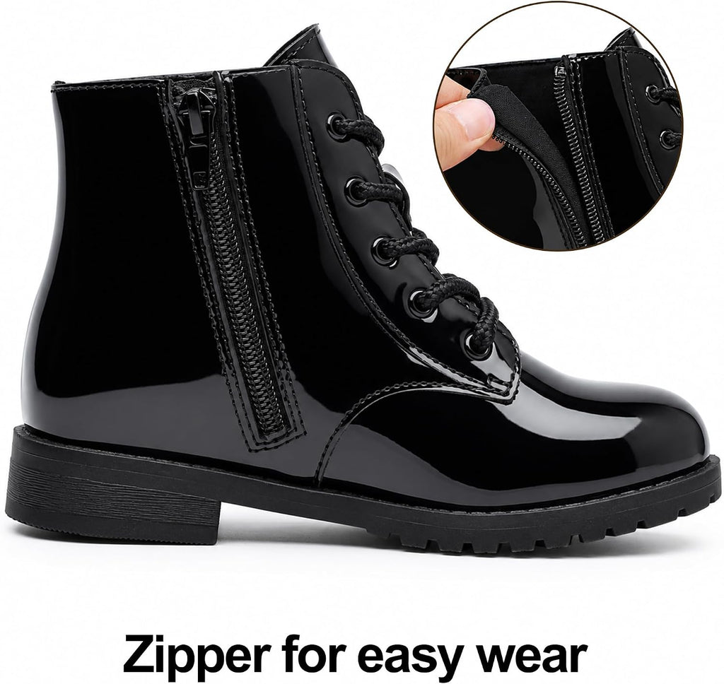 Girls Combat Boots Water-Resistant Ankle Boots