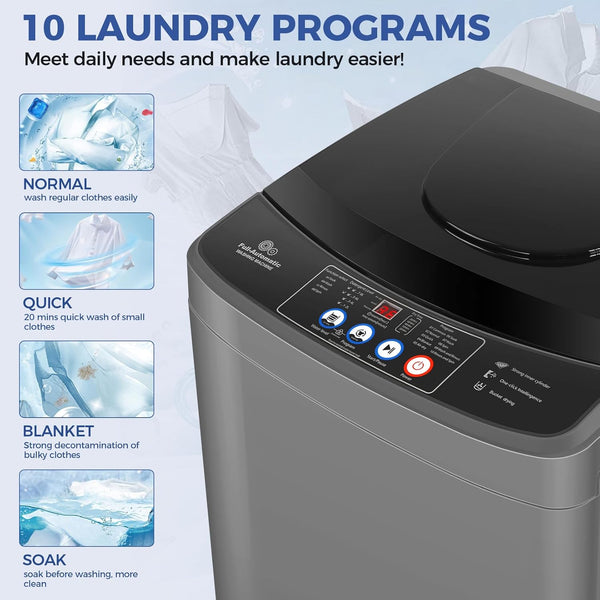 Sorg Washe R Portable Washing Machine, 20Lbs Capacity Full-Automatic Portable Washe ...
