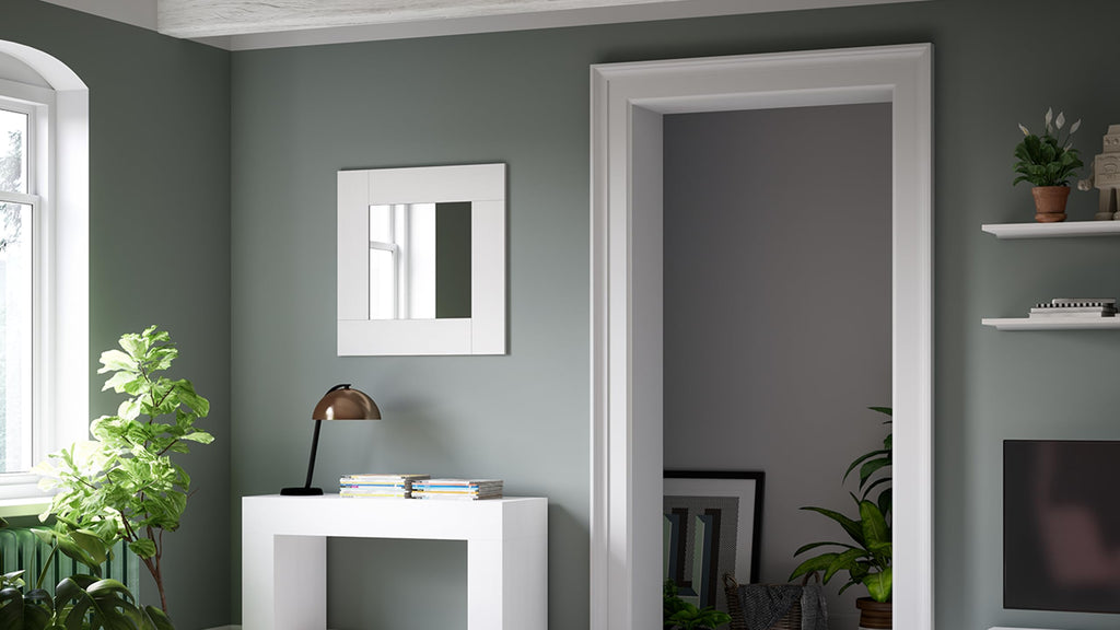 Evolution Square Wall Mirror, 28.7 x 28.7 in, Concrete Effect, Grey, Made in Italy