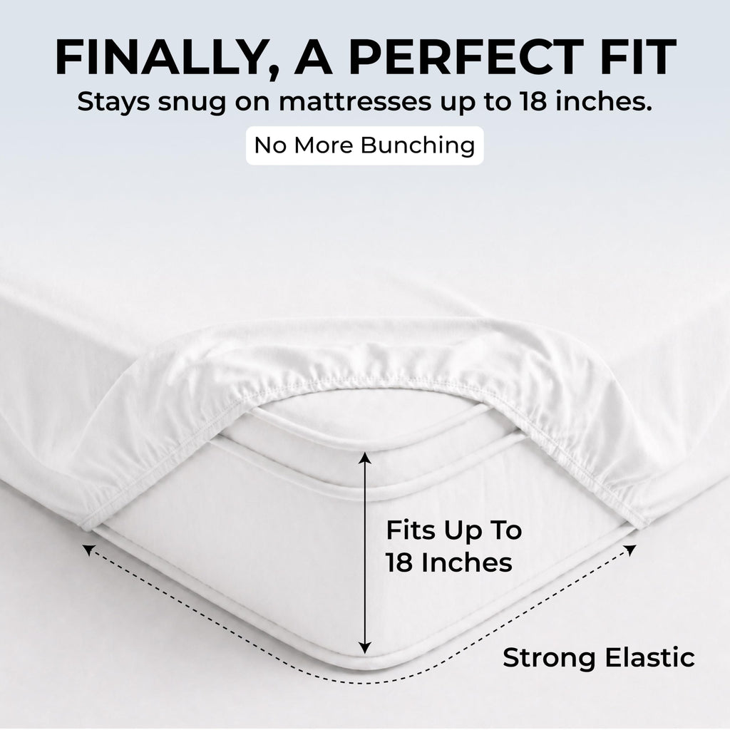 Sheet Set, 500 TC Single-Ply Cotton Sateen, 4-Piece, White