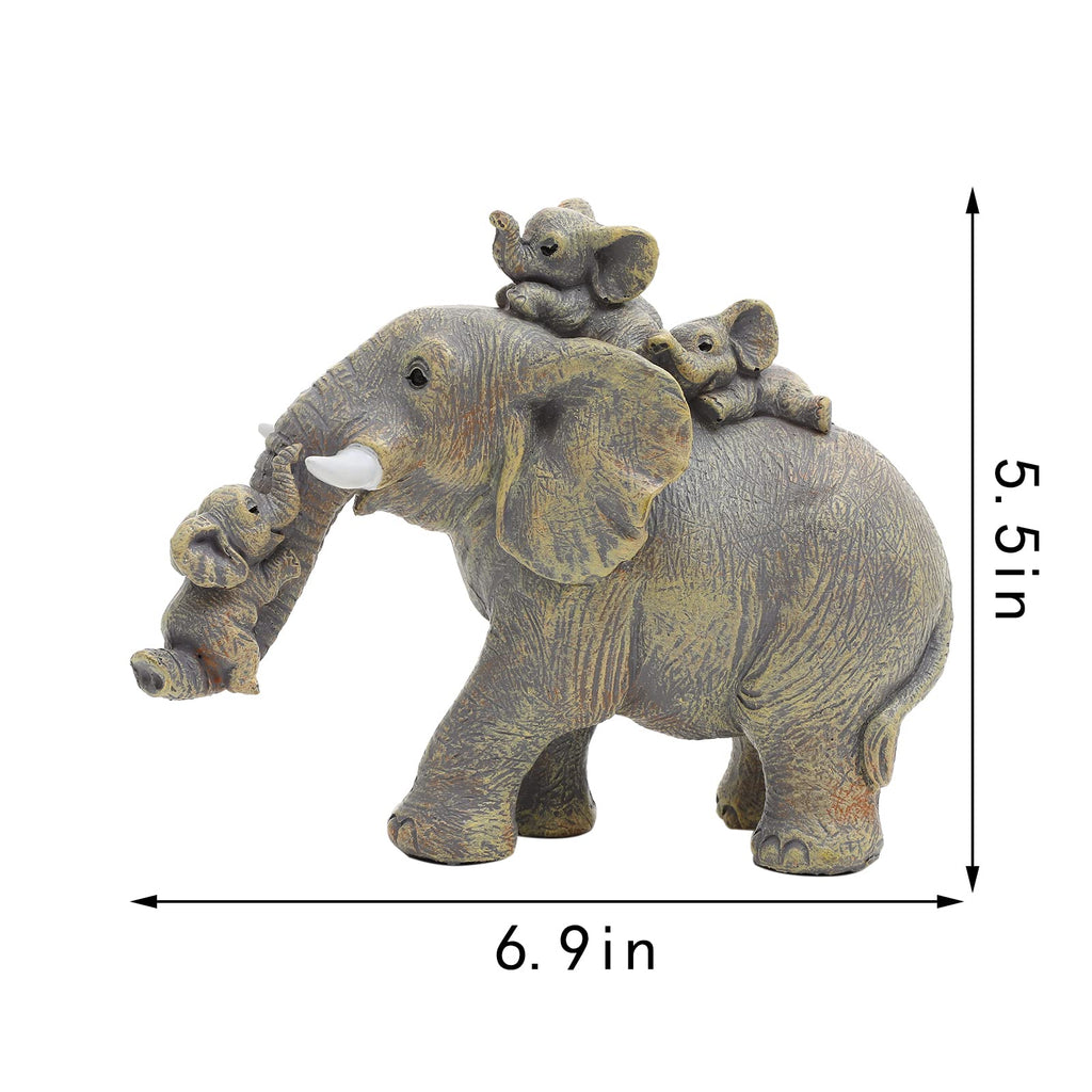 Yellow Elephant Figurine Good Luck Decor Unique Gift