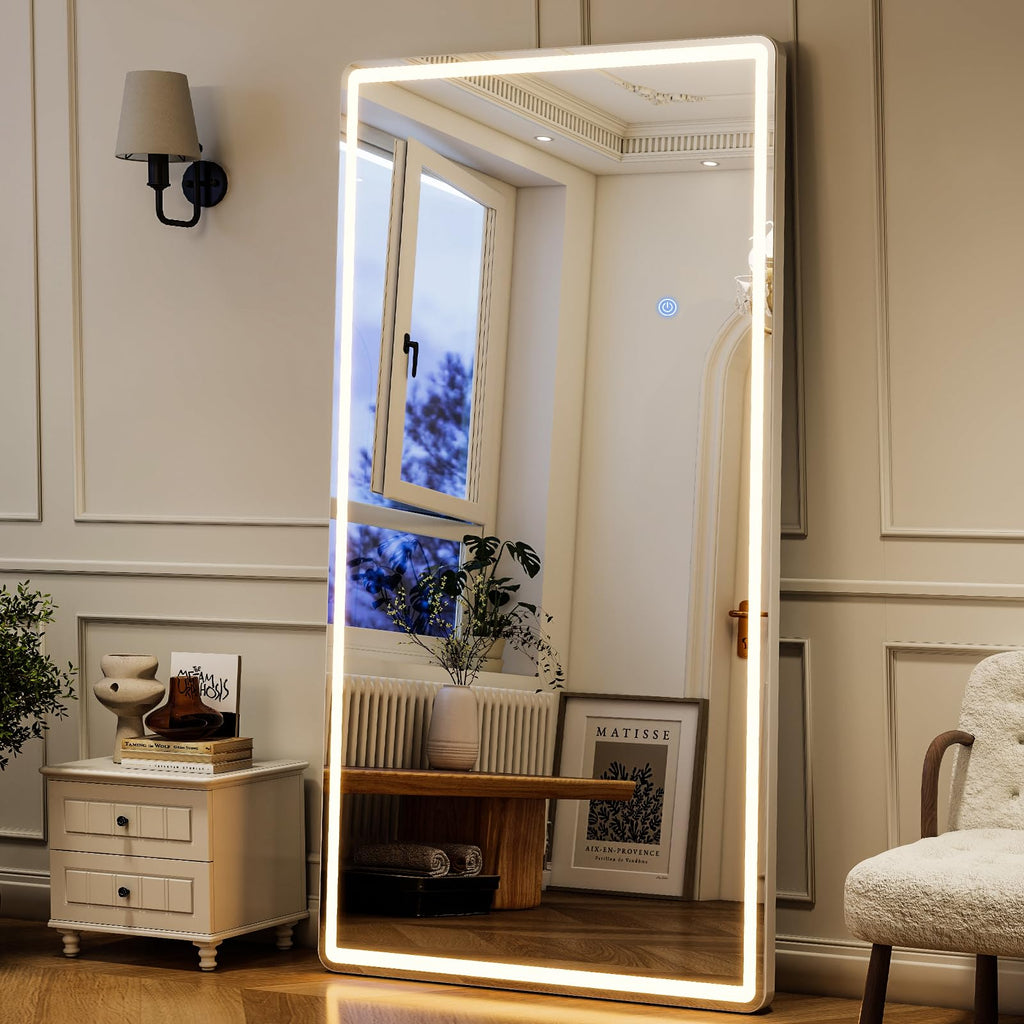 34x76 inch Full Length Mirror with Lights, LED Full Body Mirrors