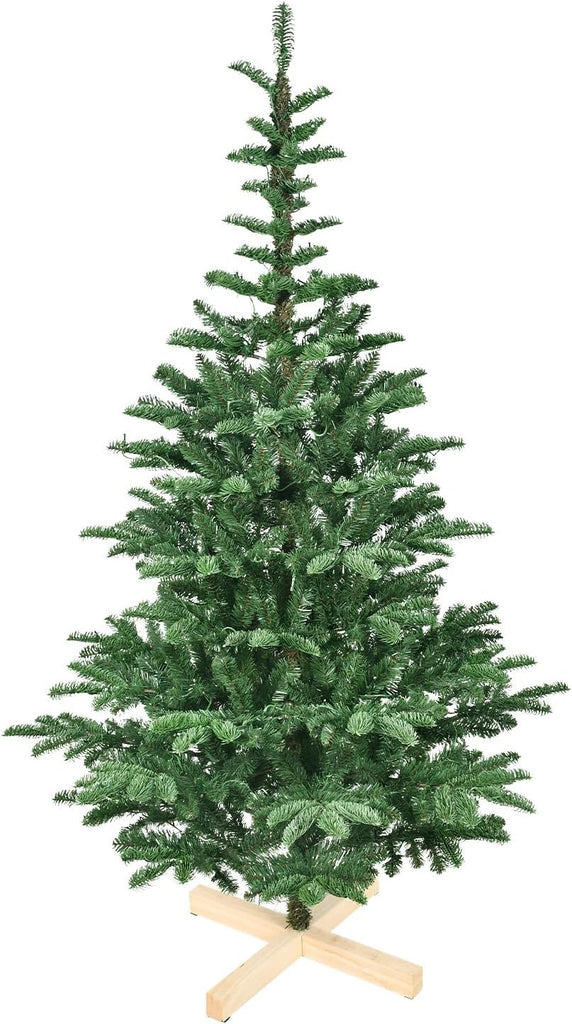 Prelit Artificial Christmas Tree, PE & PVC Pre Lit Hinged Xmas Tree with 500 Warm White Lights & 1307 Branch