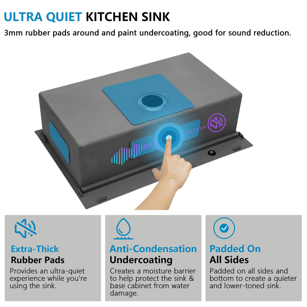 36"x22" Drop In Ledge Workstation Kitchen Sink