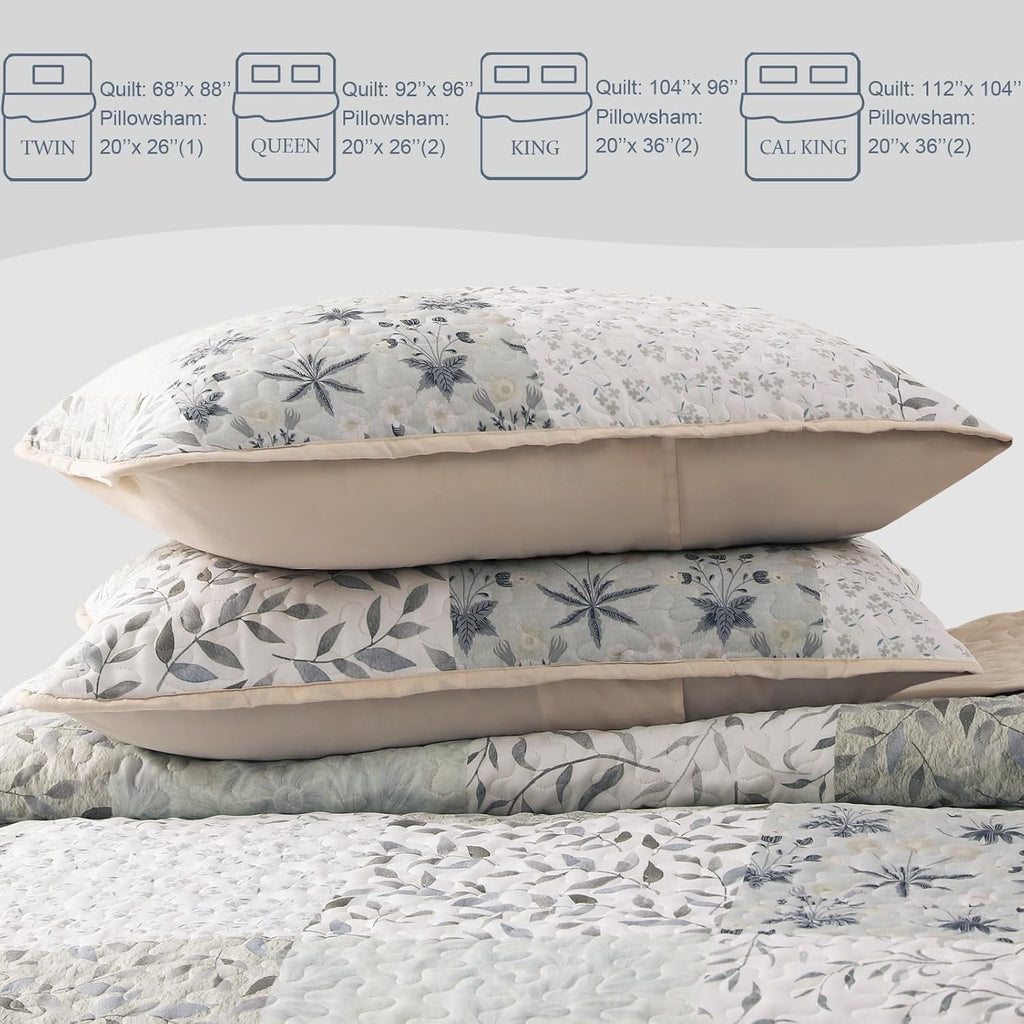 Reversible Boho Quilts Queen, Gray Soft Bedspreads Lightweight Coverlet All Season Patchwork Quilt Bedding Set with