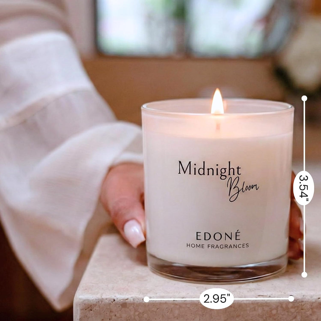 Midnight Bloom Premium Scented Candle, Myrrh & Oud, 8 oz, Designed in Rome,100% Soy Wax Jar Candle, 45+ Hour Burn - Set of 8