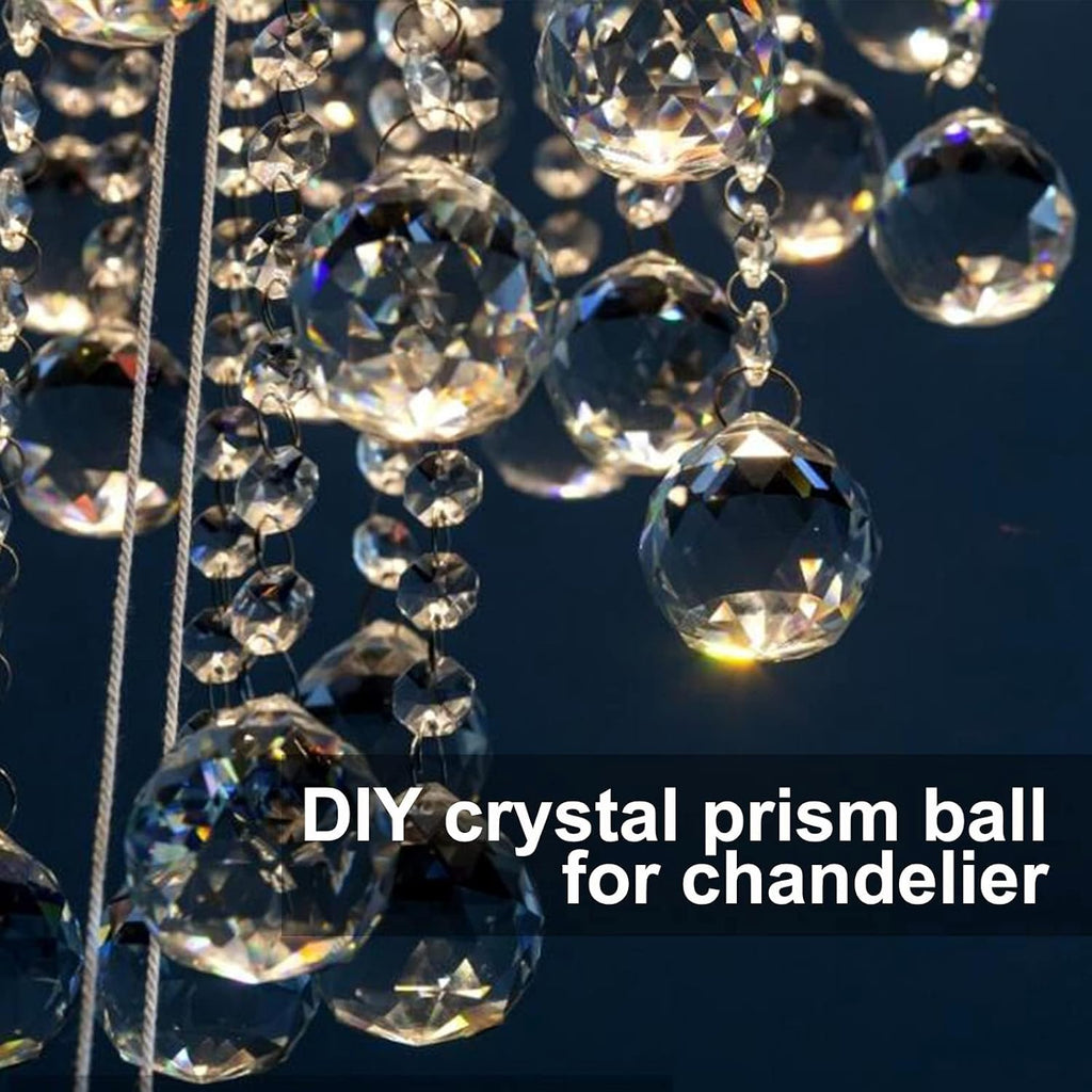 40mm Clear Crystal Ball Prism Sunshine Catcher Rainbow Pendants Maker, Hanging Crystals Prisms for Windows