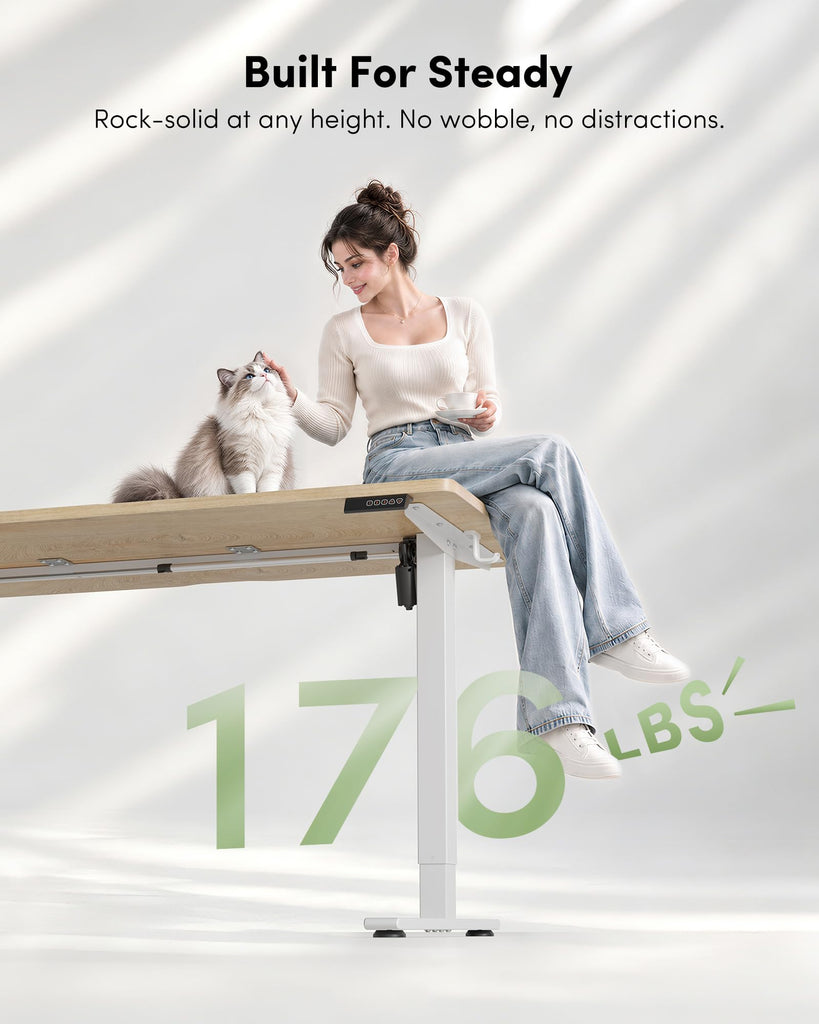 Standing Desk, 32 × 19 Inches Electric Height Adjustable, Sit and Stand Up, Computer Office Desk with Splice Board