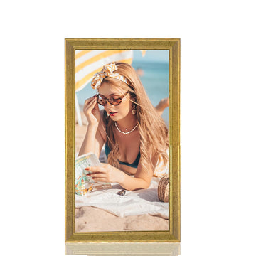 Wood 11x22 Frame Gold, Ornate Natural 22x11in Poster Picture Frame, Modern Golden 11 x 22inch Gallery Wall Photo