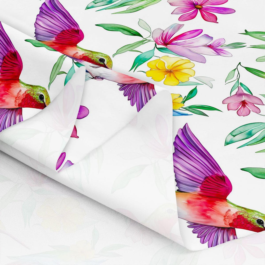 Hummingbird Fabric By The Yard, Tropical Floral Upholstery Fabric, Palm Tree Decorative Fabric, Hawaiian Indoor